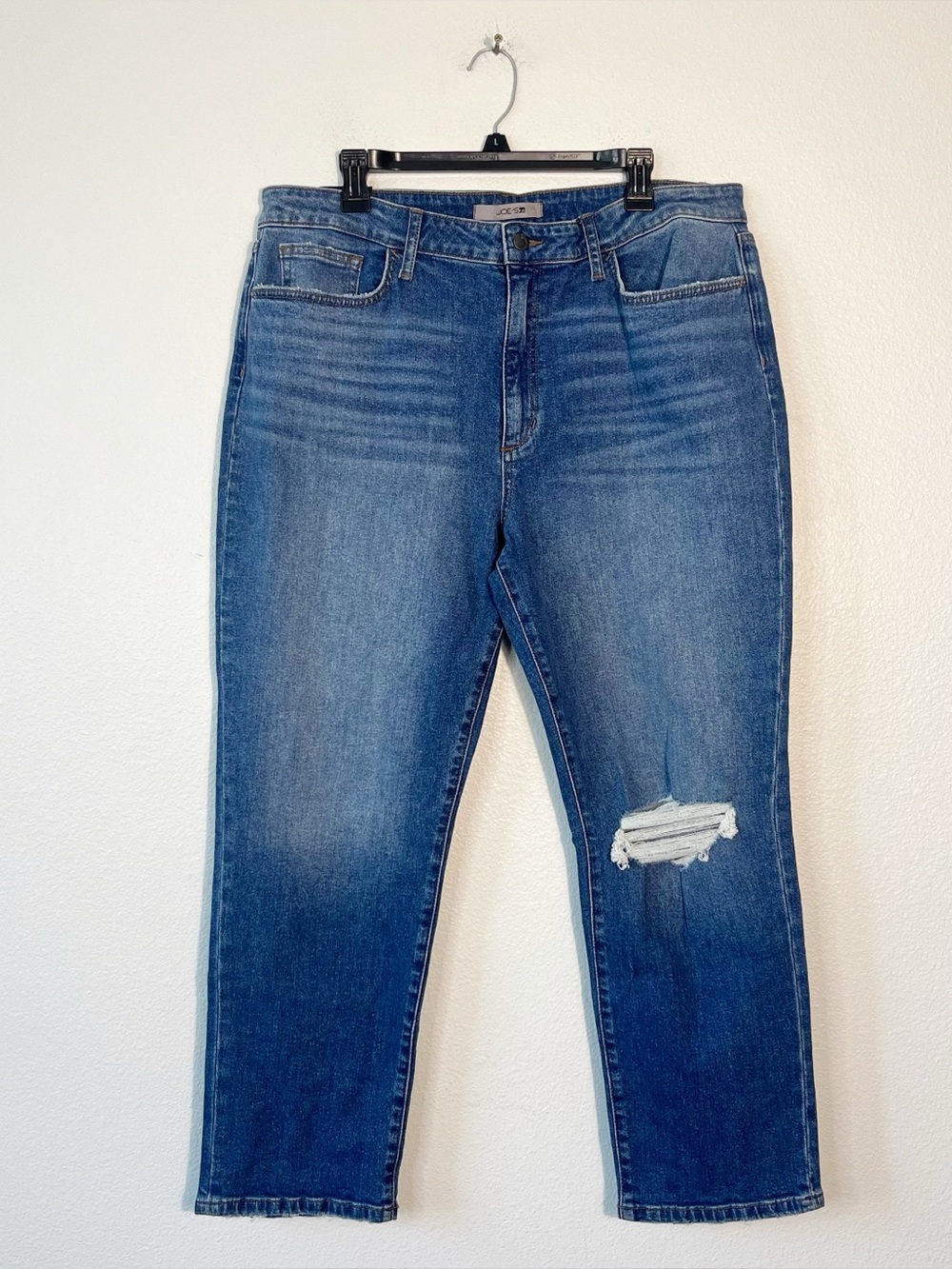 Joe’s Jeans High Rise Straight Ankle Blue Denim Size 34 NEW